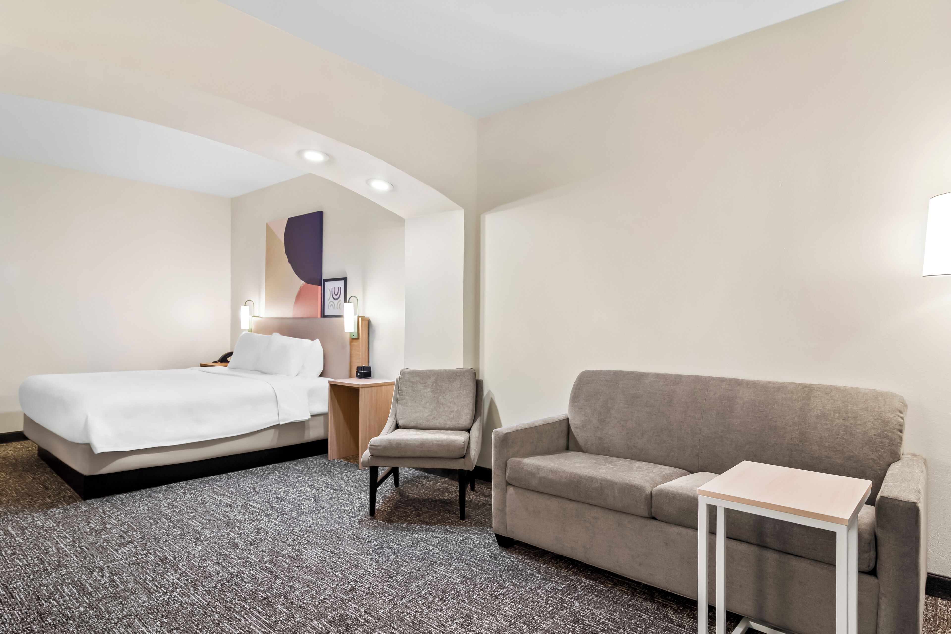 Room, 1 King Bed with Sofa bed | Premium bedding, pillowtop beds, minibar, desk