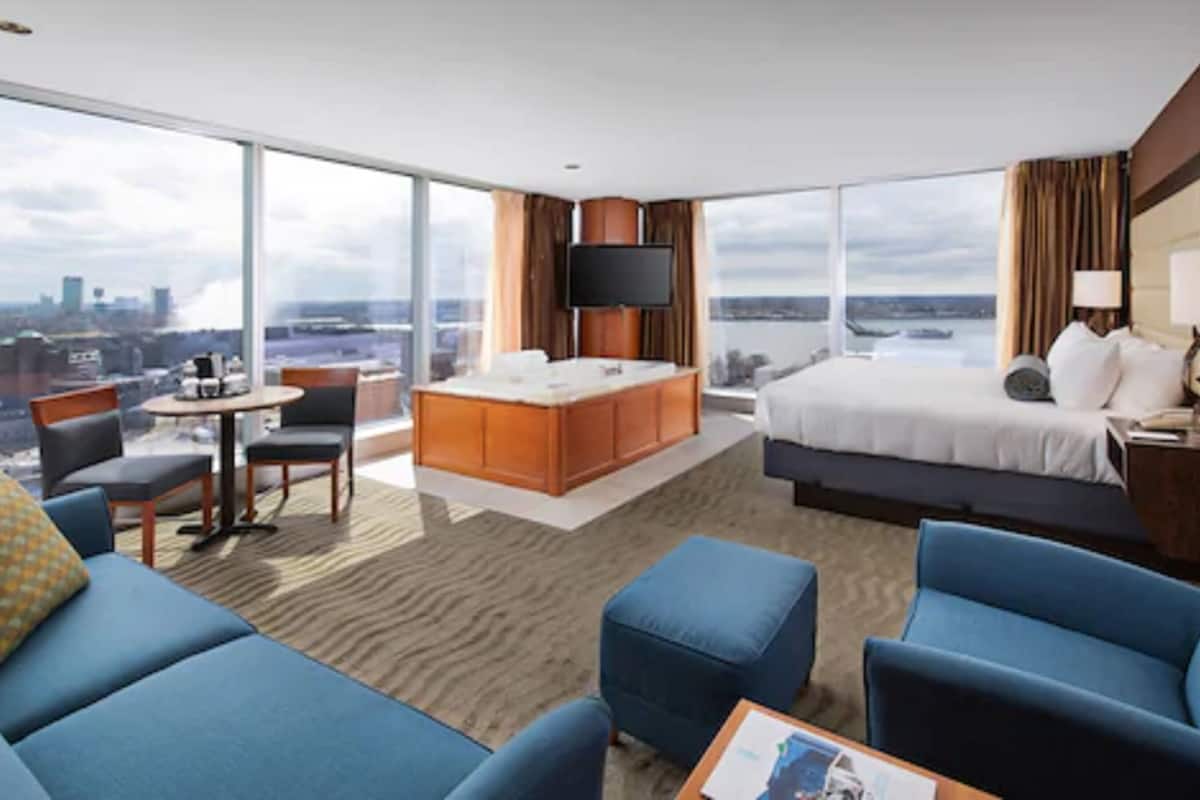 in-room safe, desk, blackout curtains, iron/ironing board