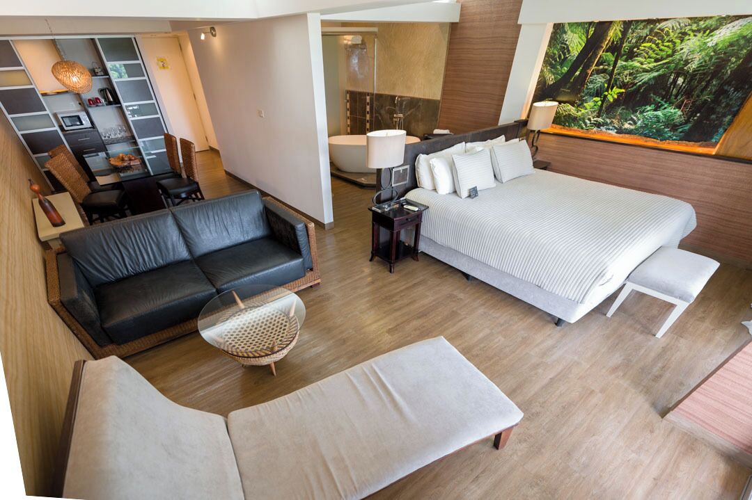Suite (Suite with river view) | Ropa de cama de alta calidad y minibar 