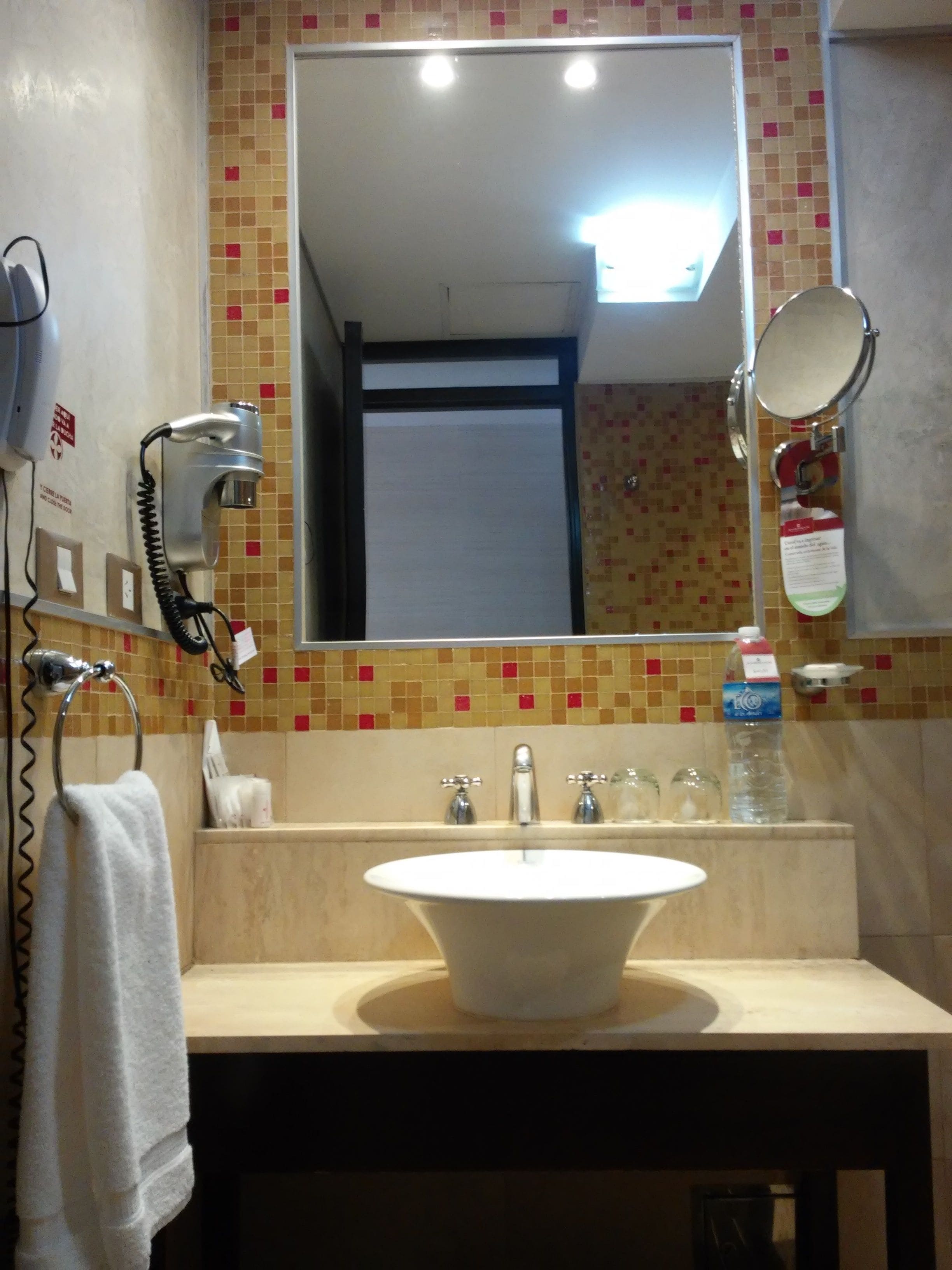 double room, river view | bathroom sink