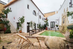 Outdoor pool, open 10:30 AM to 8:00 PM, sun loungers