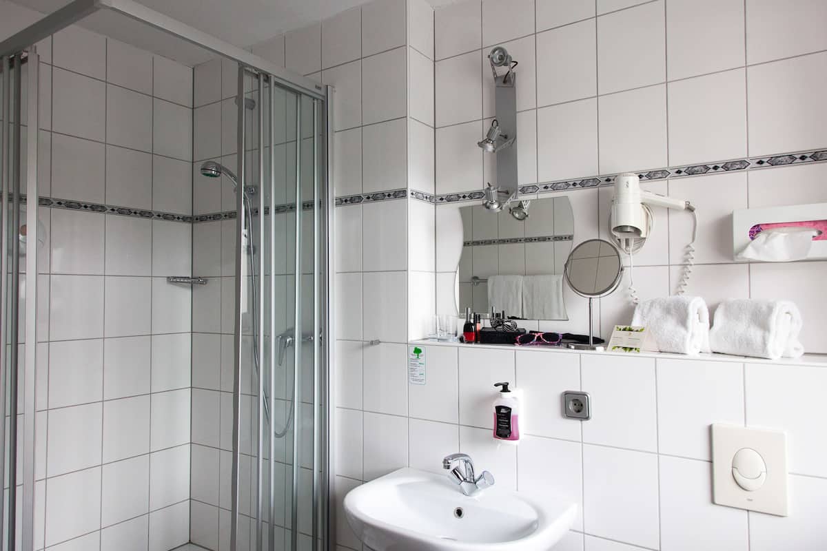 standard double room | bathroom | free toiletries, hair dryer, bathrobes, slippers
