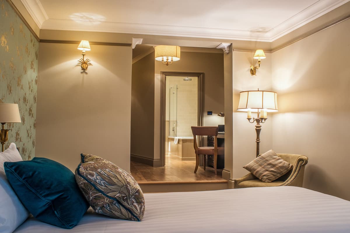 1 bedroom, laptop workspace, blackout curtains, iron/ironing board