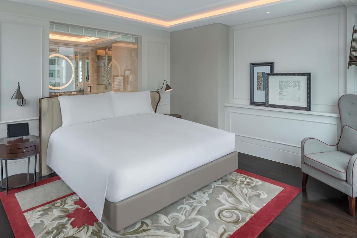 Premium bedding, down duvets, Select Comfort beds, minibar