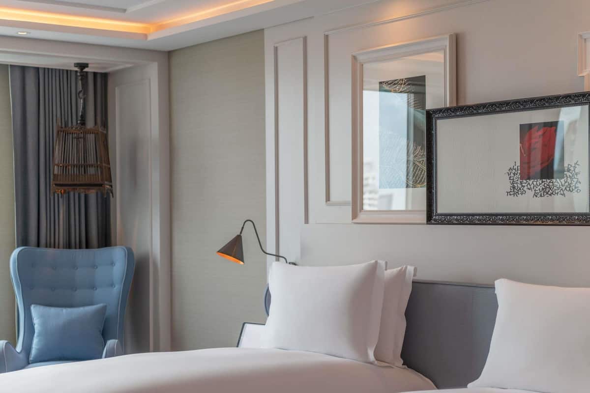 Premium bedding, down comforters, Select Comfort beds, minibar