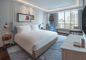 Premium bedding, down duvets, Select Comfort beds, minibar