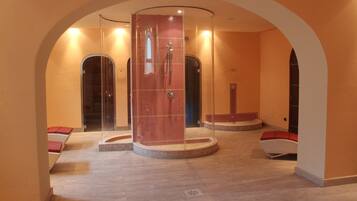 Sauna, steam room, body treatments, hot stone massages, body wraps