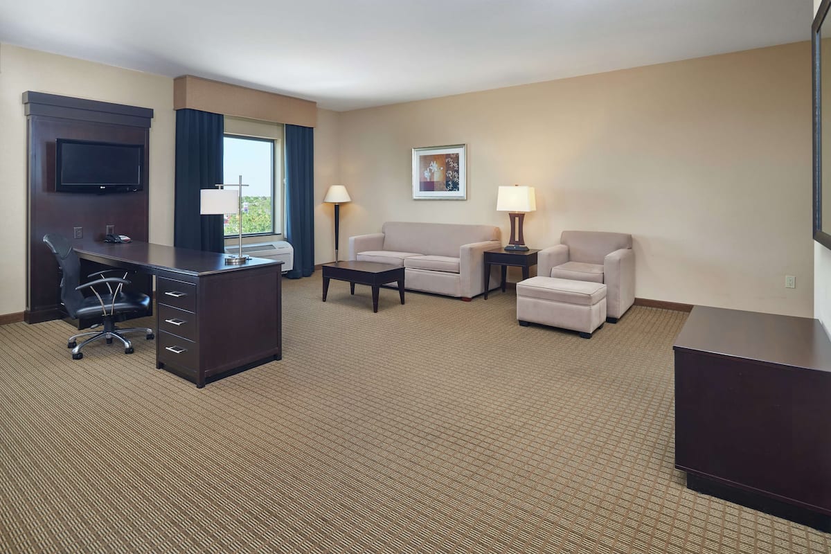 Suite, Two Queen Beds, Non-Smoking | In-room safe, desk, laptop workspace, blackout drapes