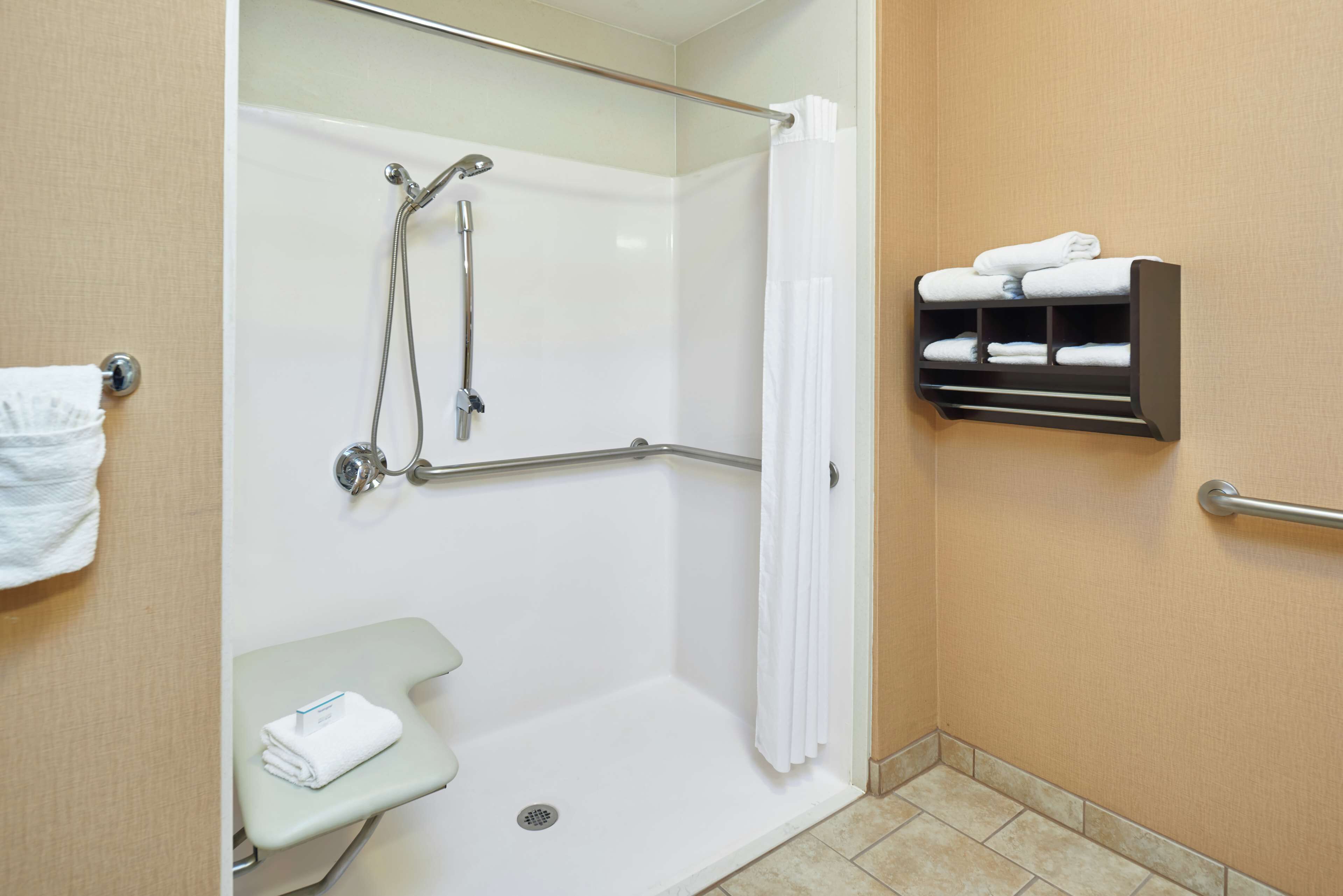 room, 1 king bed, accessible, non smoking | bathroom | combined shower/bathtub, free toiletries, hair dryer, towels