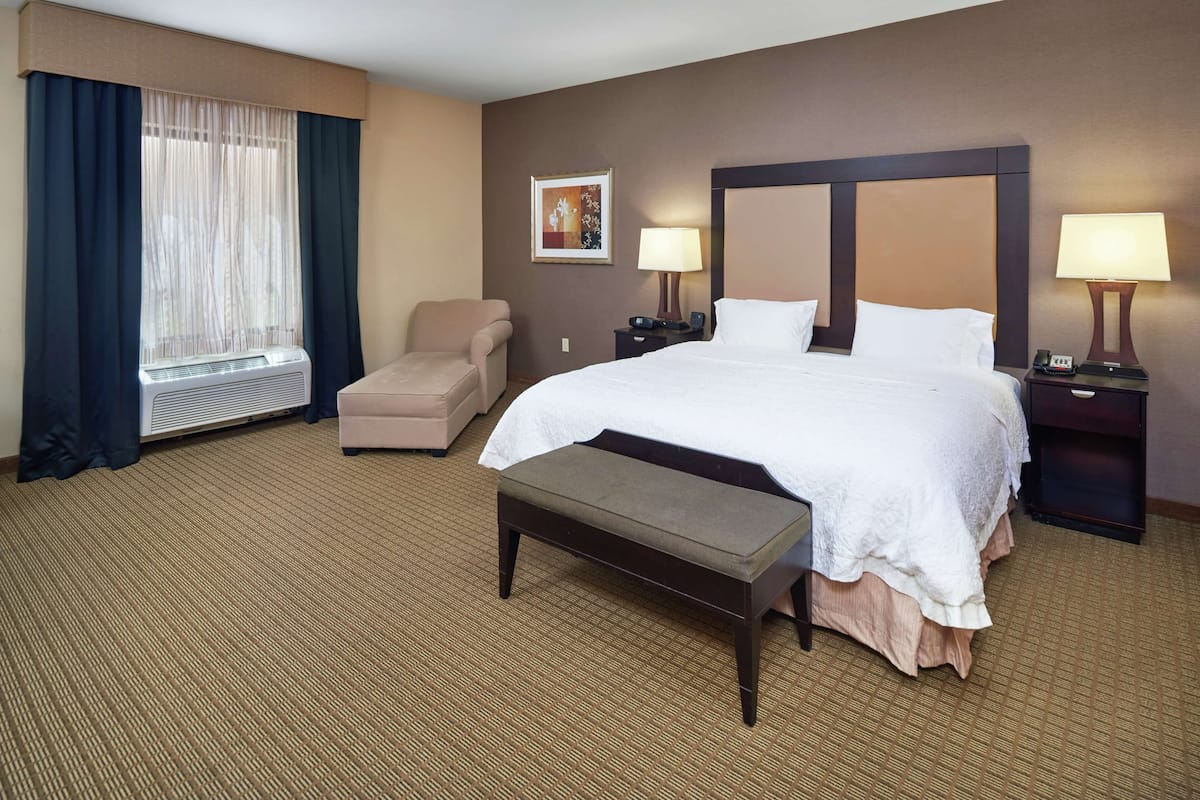 Room, 1 King Bed, Accessible | In-room safe, desk, laptop workspace, blackout drapes
