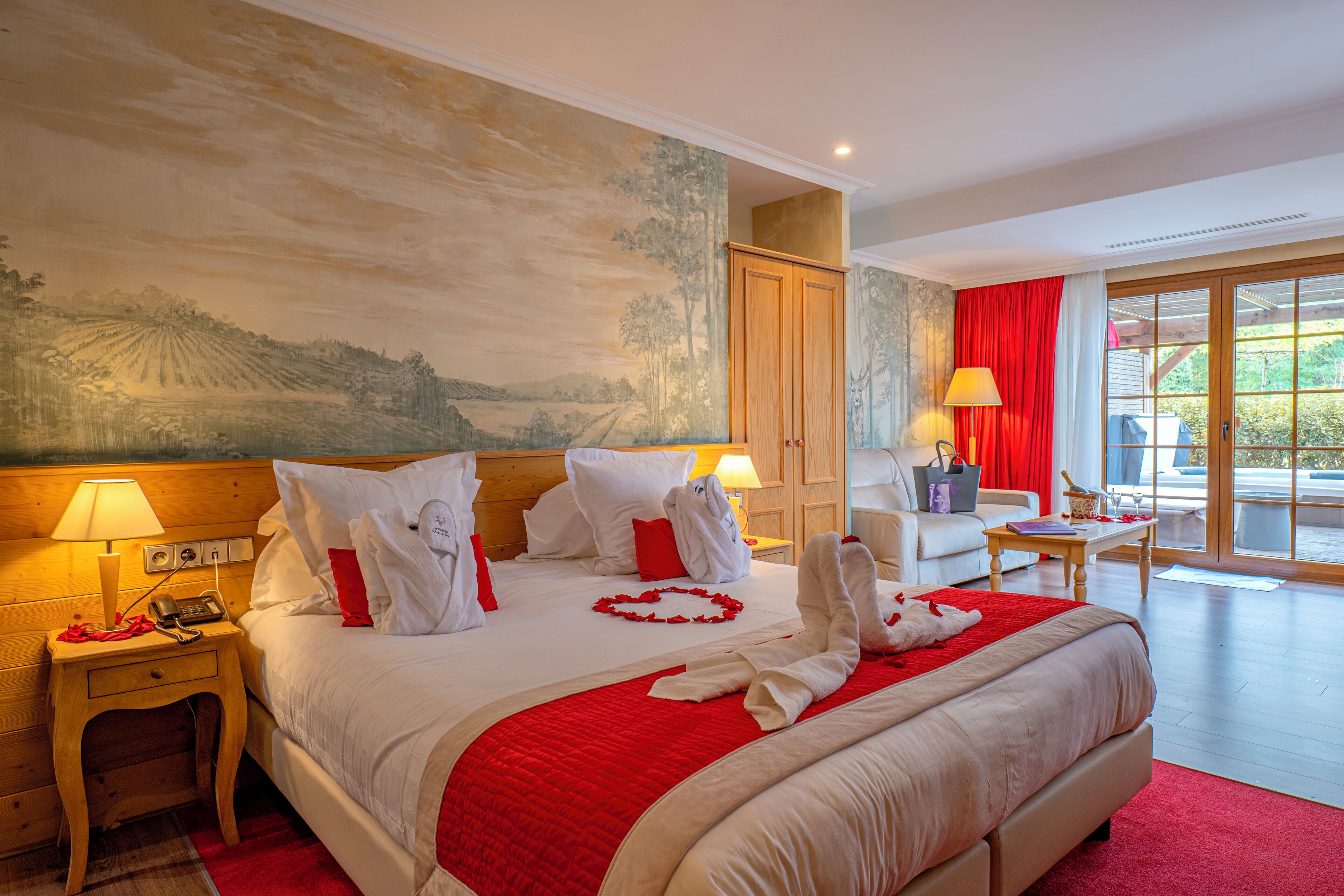 Ropa de cama de alta calidad y minibar 