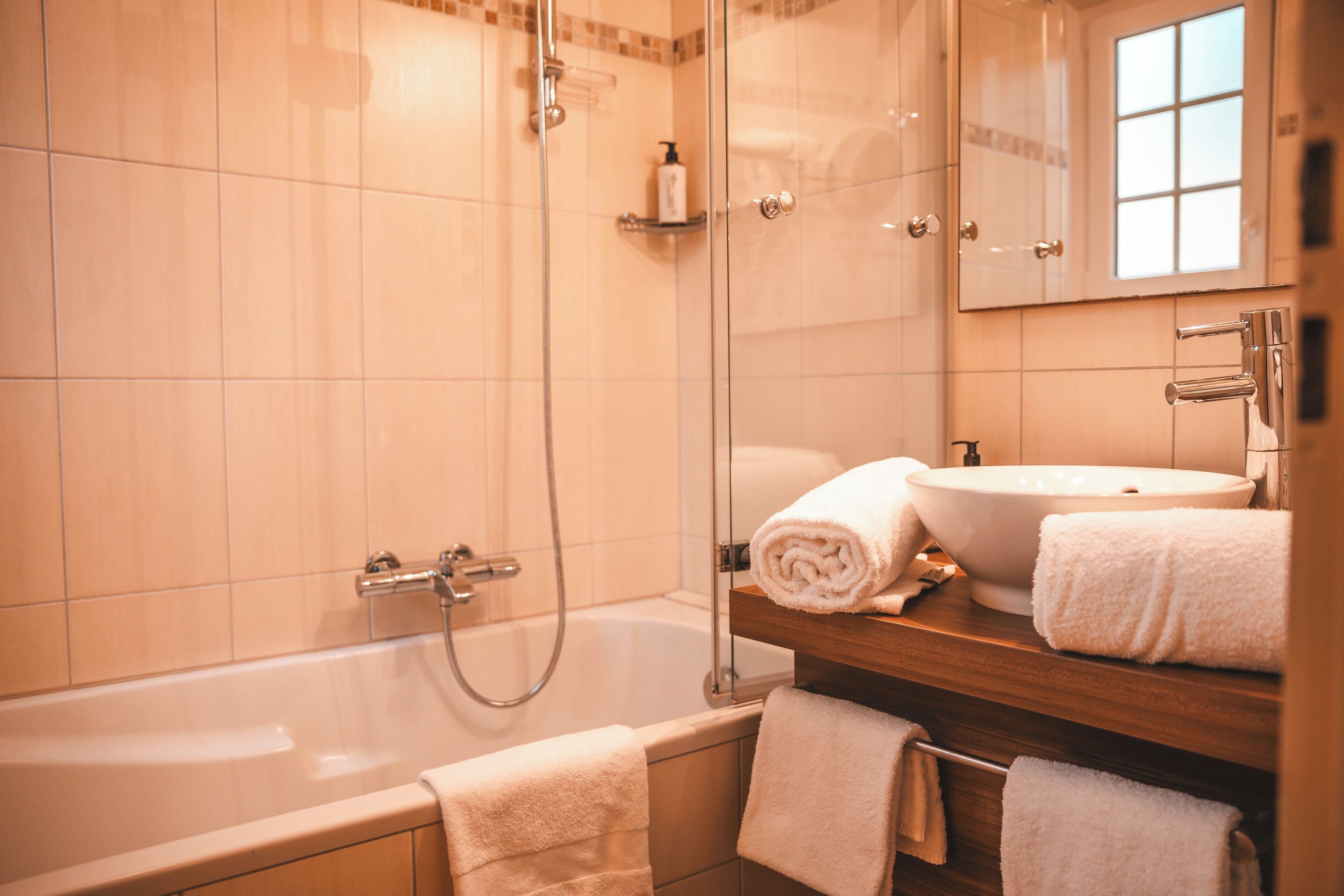 free toiletries, hair dryer, bathrobes, slippers