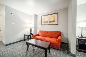 Studio Suite, 1 King Bed, Accessible, Non Smoking (Roll-in Shower) | Premium bedding, desk, blackout curtains, iron/ironing board