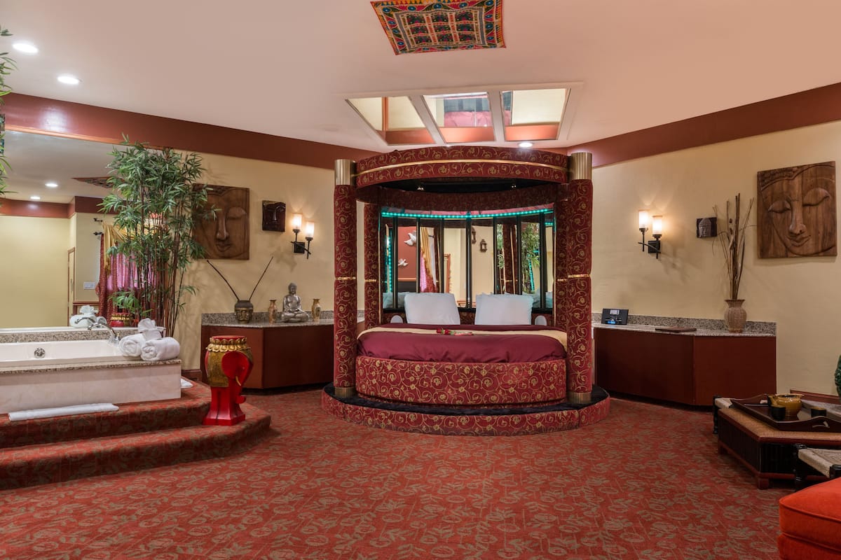 Asian Theme Suite with Round Bed, Jetted Tub & Fireplace | View from room
