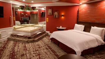 Red Romantic Theme Suite with Round Bed, Jetted Tub & Fireplace | View from room