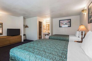 Standard Room, 2 Queen Beds, Non Smoking | Desk, iron/ironing board, free WiFi, bed sheets