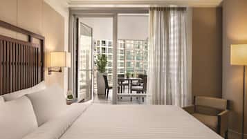 Ropa de cama de alta calidad y minibar