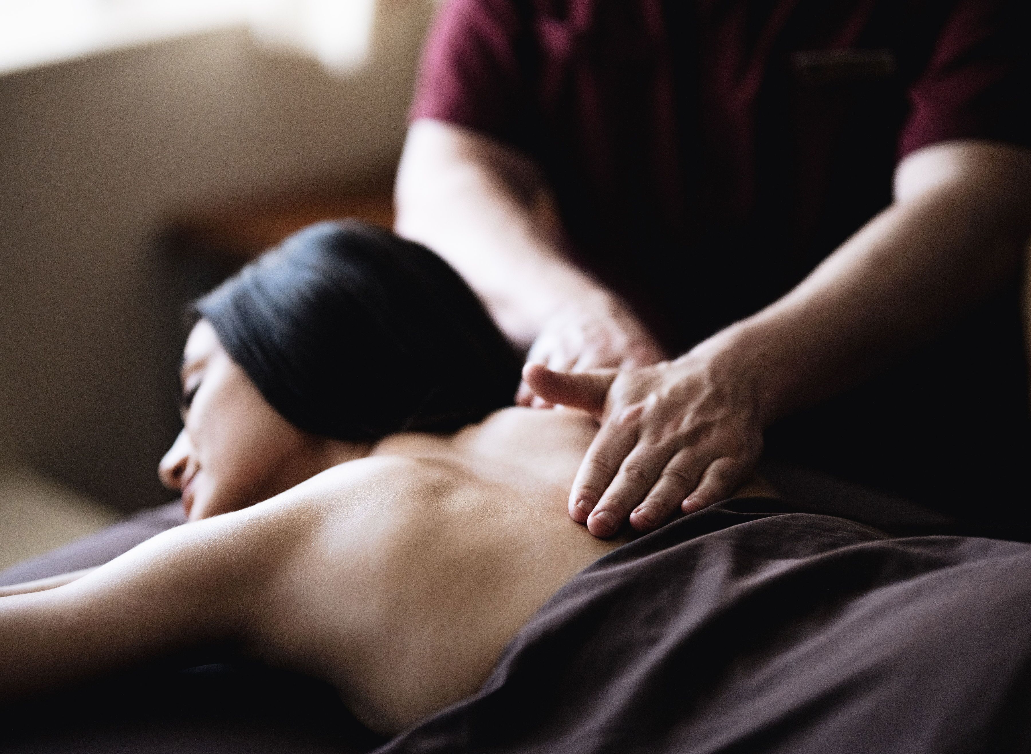 A massage therapy session in progress.