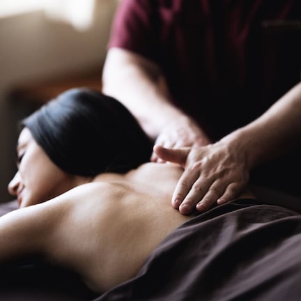 A massage therapy session in progress.