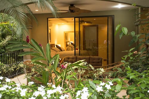 Condo Deluxe, Terraza, en esquina | Vista al jardín