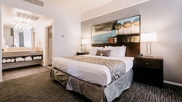 Pillowtop beds, desk, blackout drapes, iron/ironing board