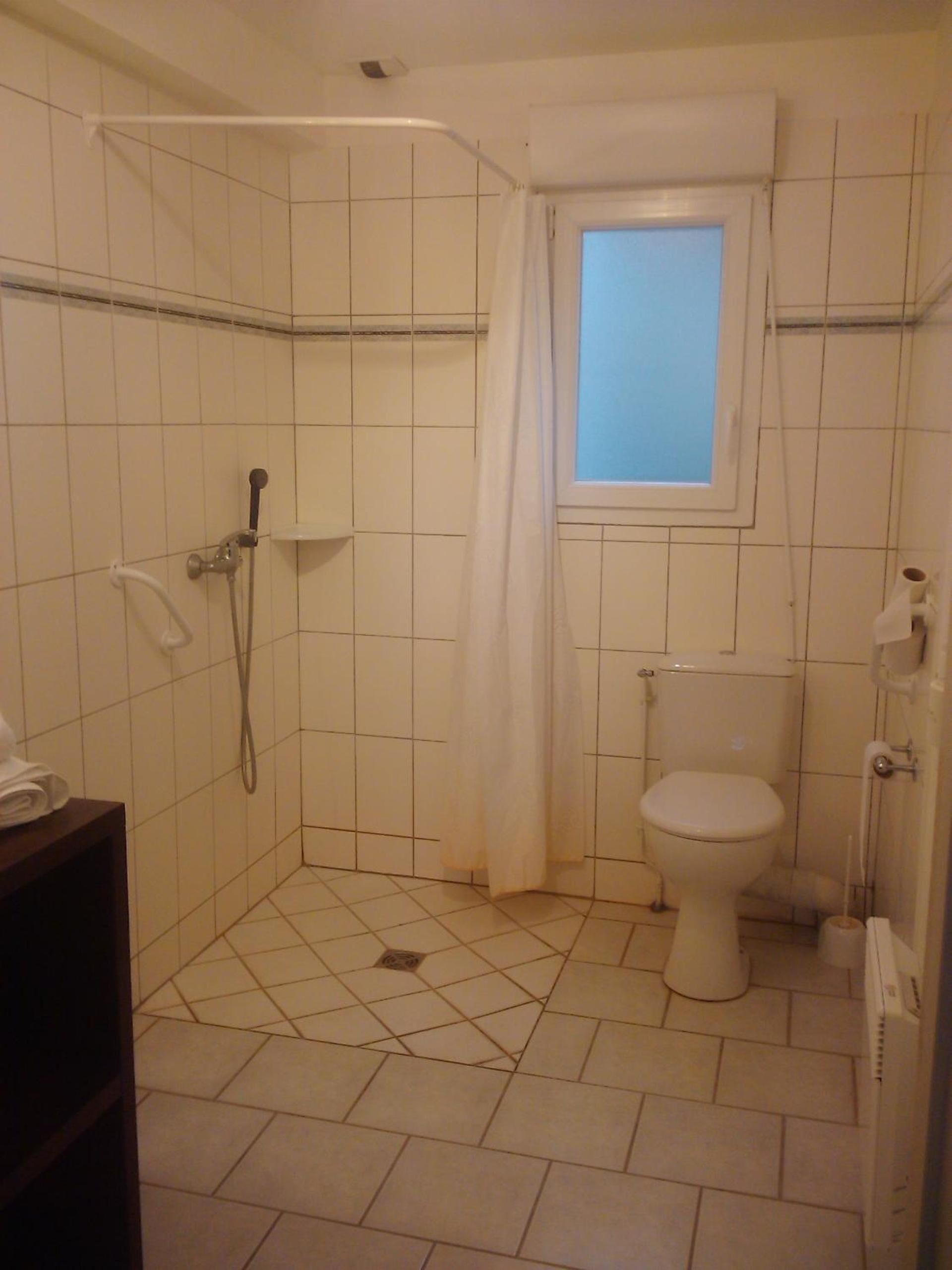 free toiletries, hair dryer, towels