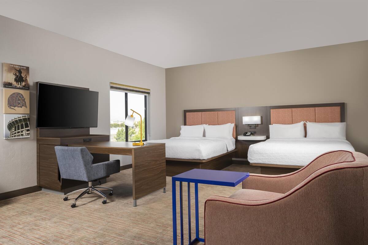 Two queens studio sofabed non smoking | Down comforters, pillowtop beds, in-room safe, desk