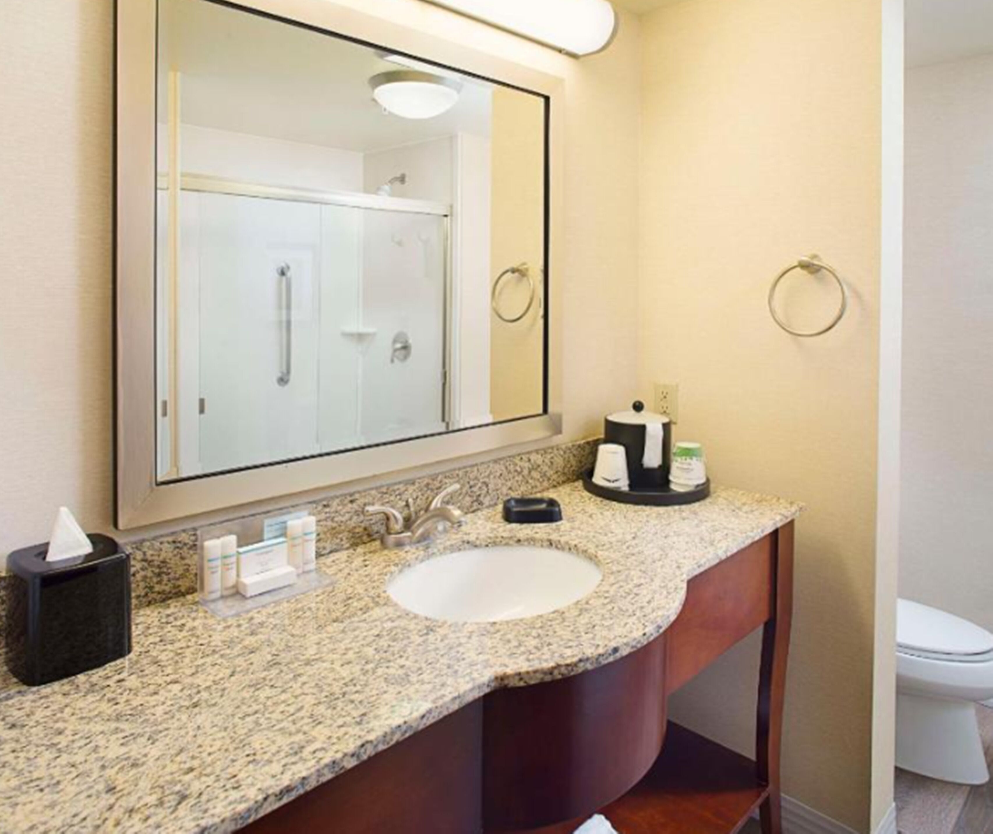 free toiletries, hair dryer, towels, soap