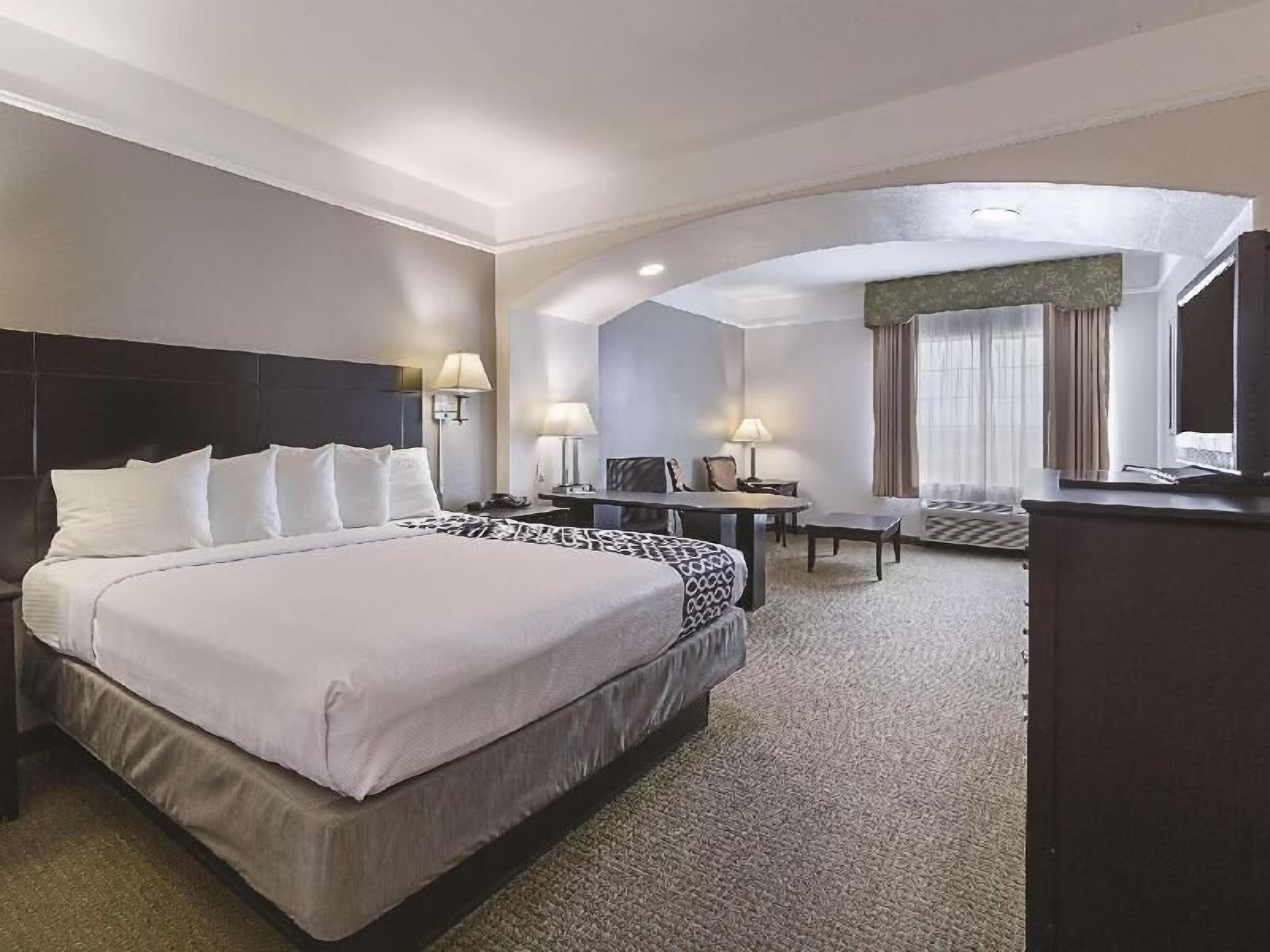 Premium bedding, desk, blackout curtains, iron/ironing board