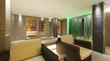 Sauna, hot tub, body treatments, body scrubs, facials, 3 treatment rooms