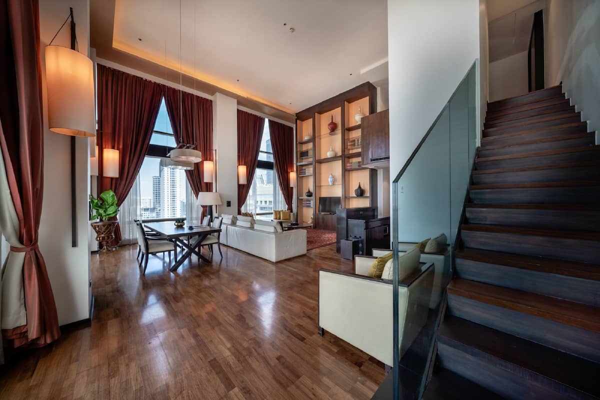 GRAND DUPLEX SUITE, Piano Club Privilege, Separate Living Room | Living room | 43-inch LCD TV with satellite channels, TV