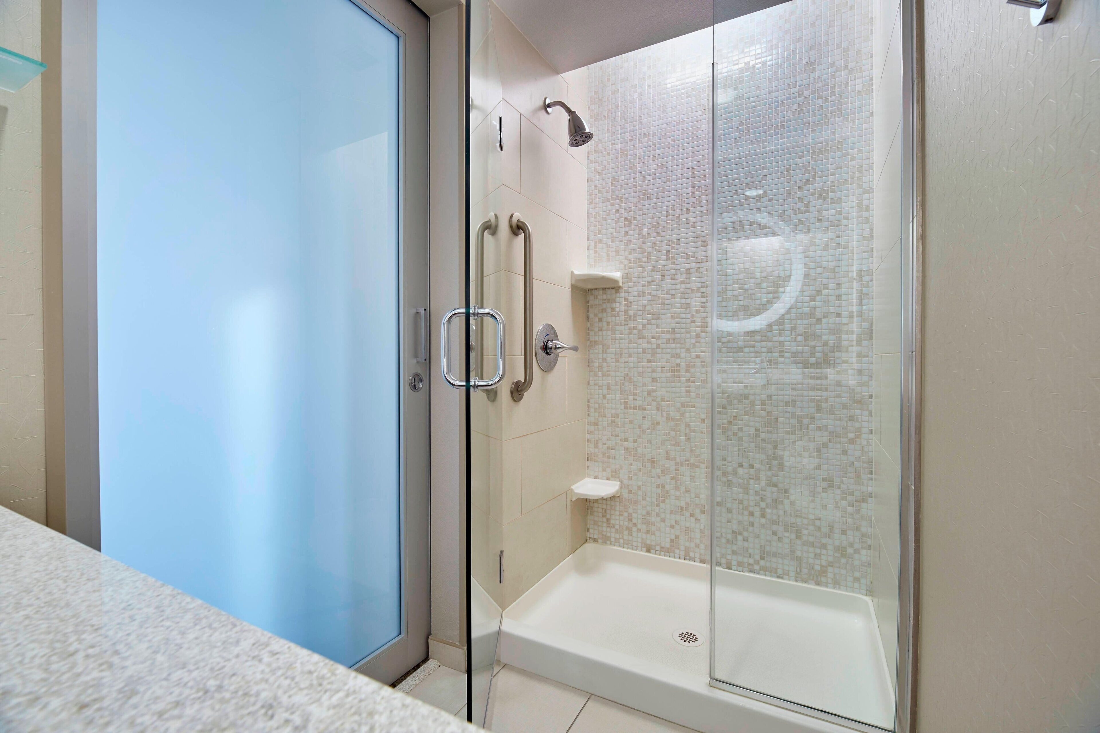 free toiletries, hair dryer, towels