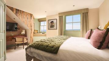Premium bedding, desk, iron/ironing board (on request)