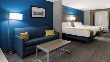 Suite, 2 Queen Beds, Accessible, Refrigerator & Microwave (with Single Sofabed) | In-room safe, desk, iron/ironing board, cots/infant beds