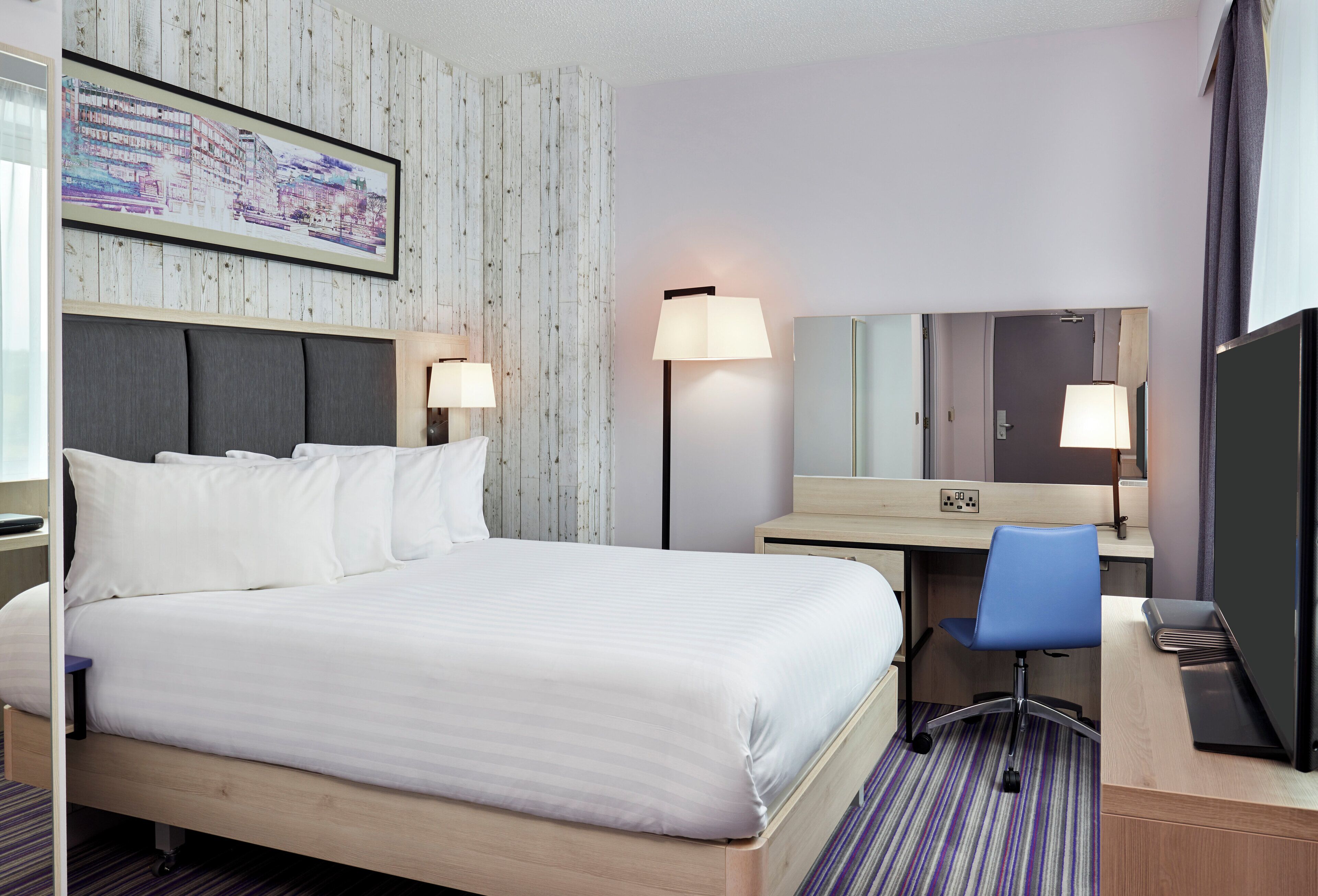 desk, blackout curtains, iron/ironing board, free wifi