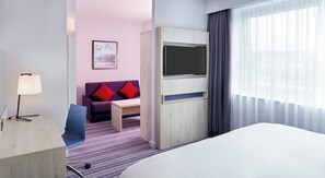 Desk, blackout drapes, iron/ironing board, free WiFi