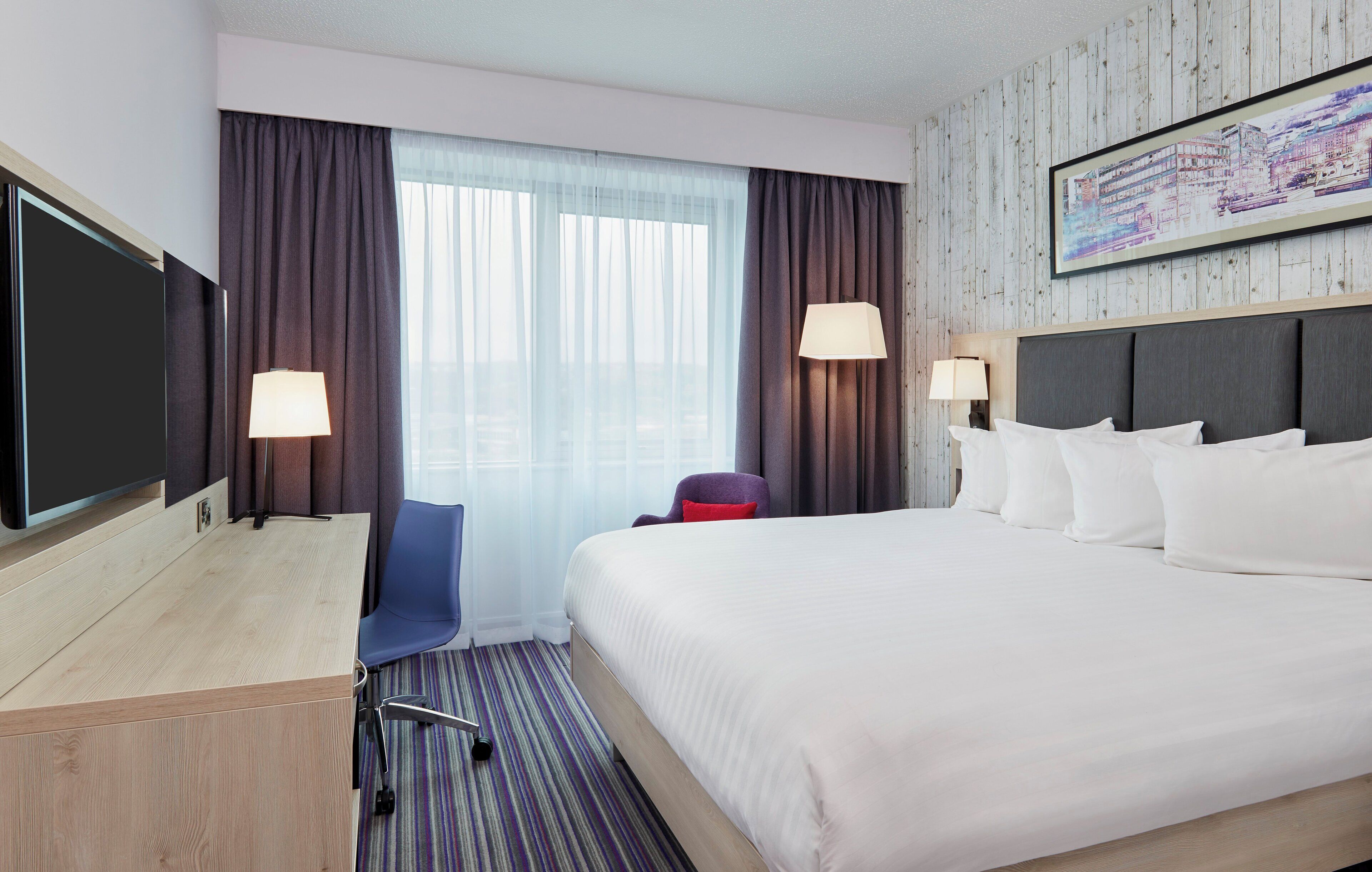 desk, blackout curtains, iron/ironing board, free wifi