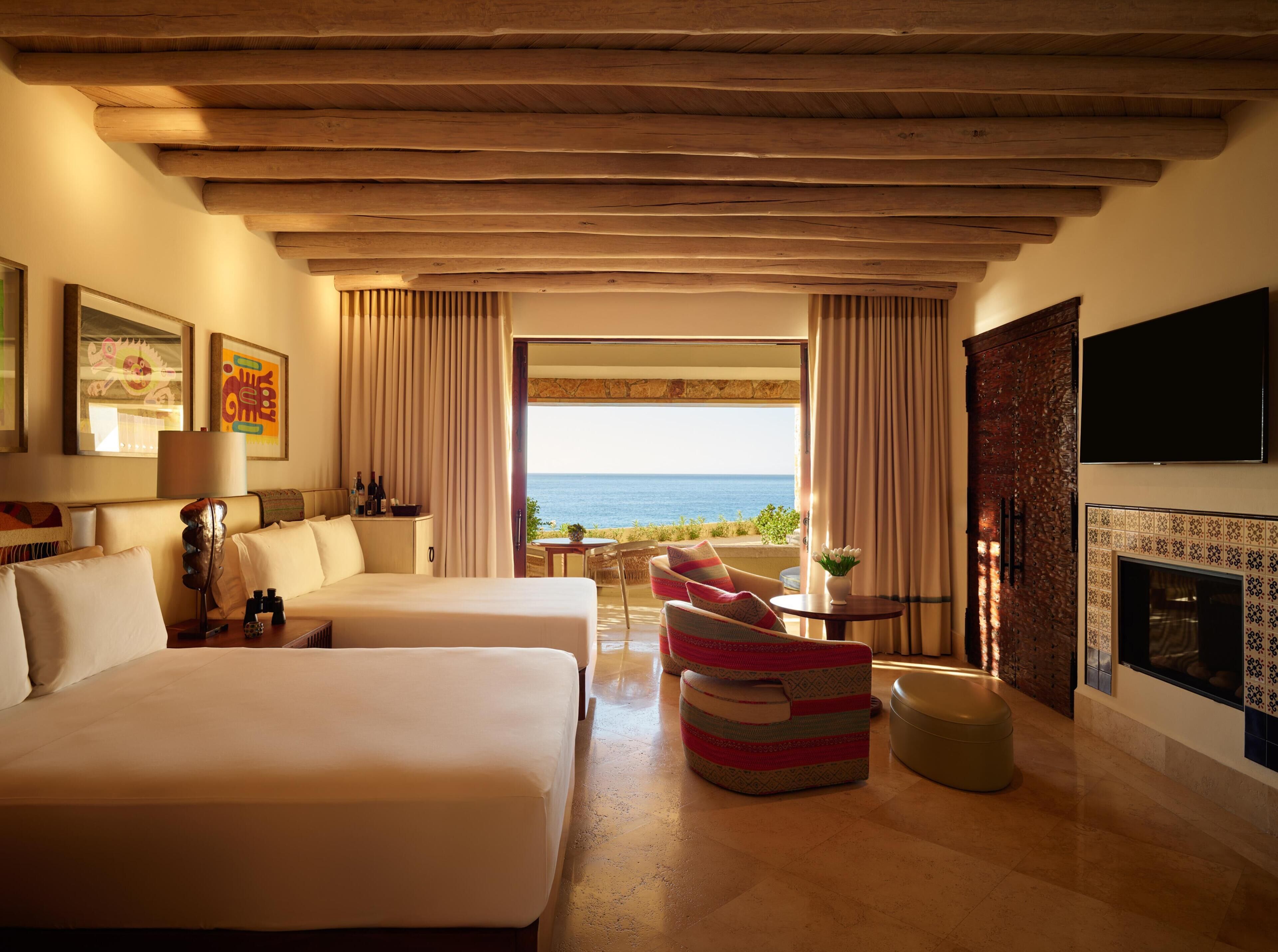 Chambre, 2 grands lits, vue sur l’océan, en coin | Draps en coton égyptien, literie de qualité