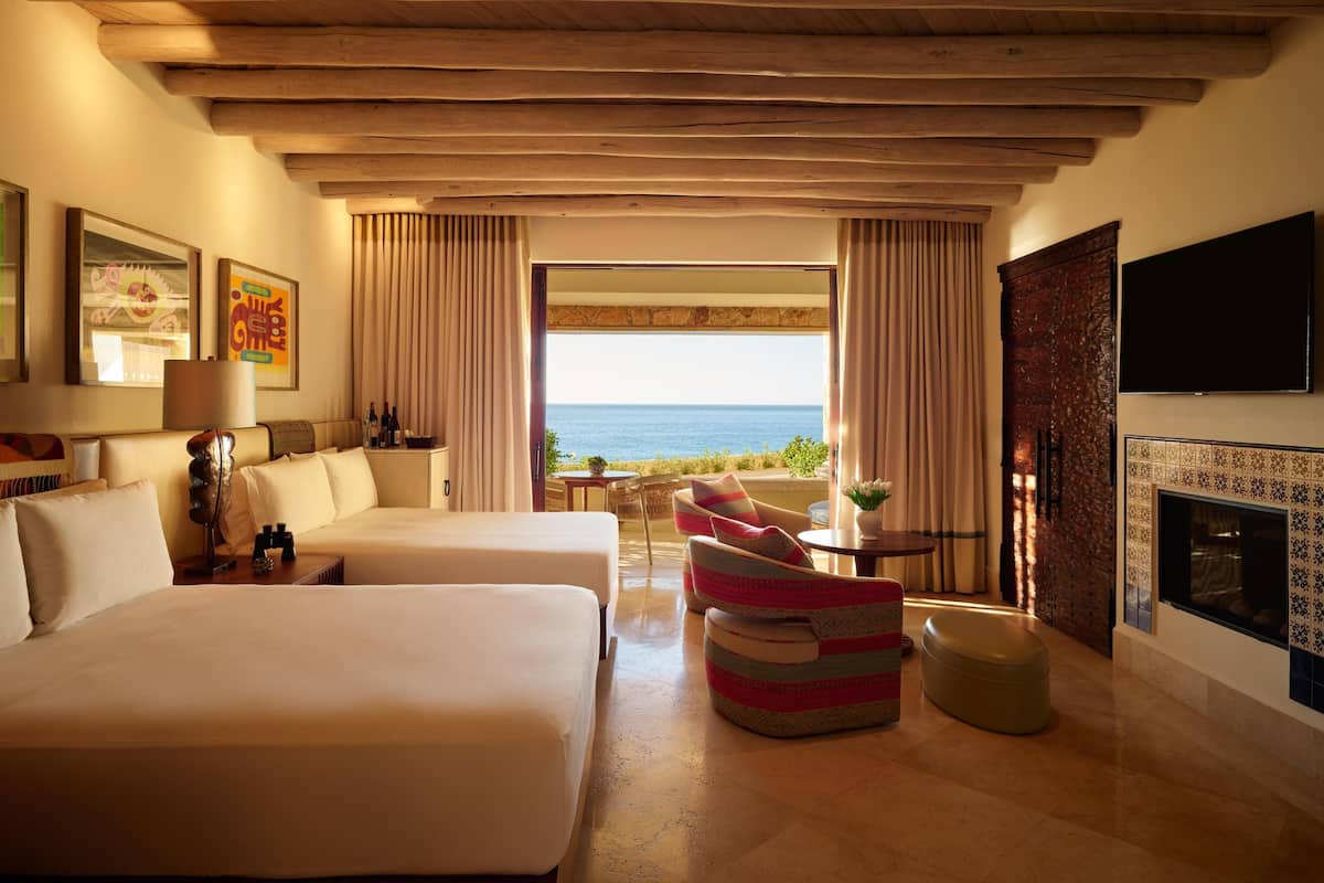 Chambre, 2 grands lits, vue sur l’océan, en coin | Draps en coton égyptien, literie de qualité