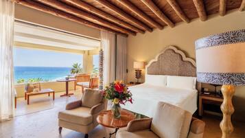 Habitación Deluxe, 1 cama King size, Terraza, vista al océano (Plunge Pool) | Sábanas de algodón egipcio y ropa de cama de alta calidad