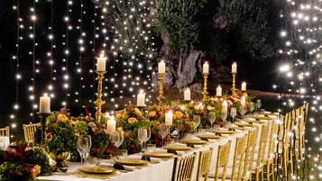 Outdoor wedding area