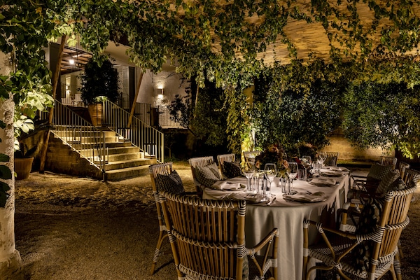 Outdoor banquet area