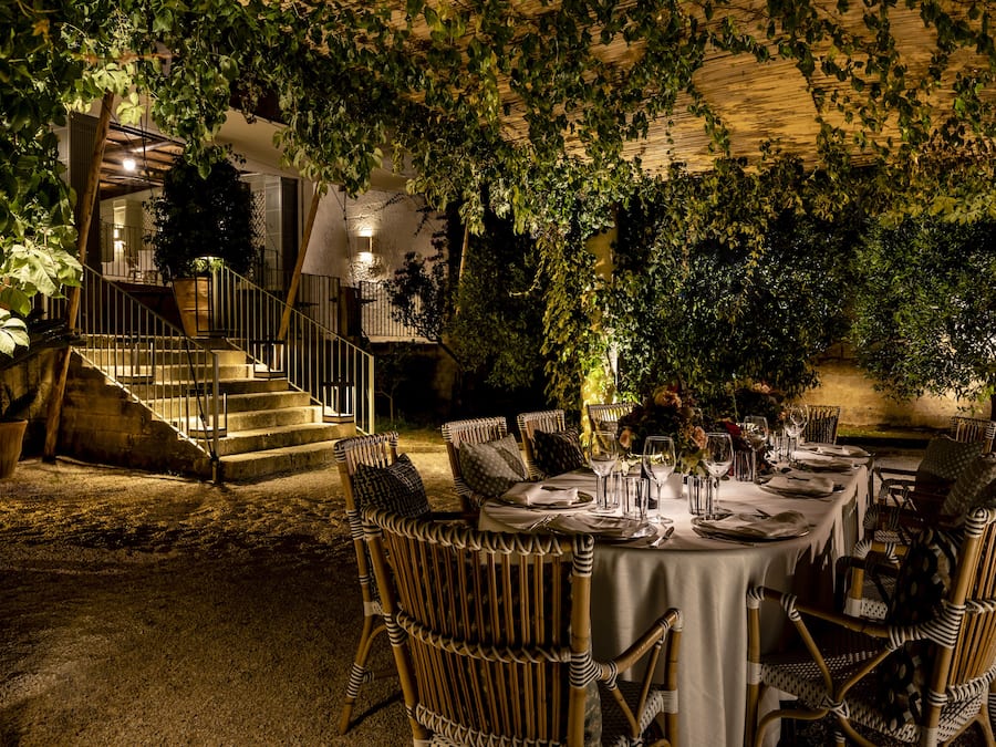 Outdoor banquet area