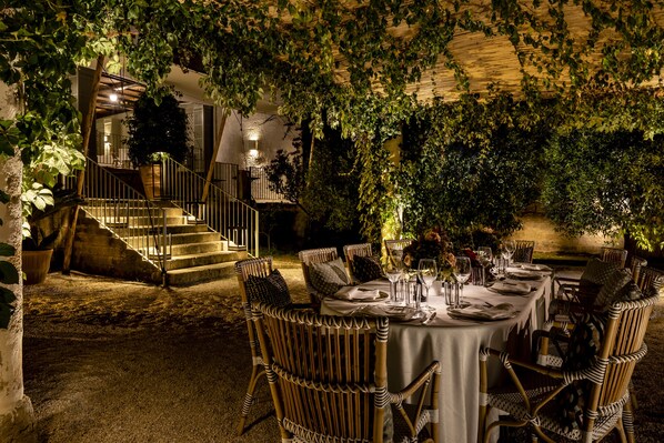 Outdoor banquet area