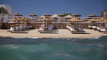 Free beach shuttle, sun loungers, beach umbrellas, beach towels