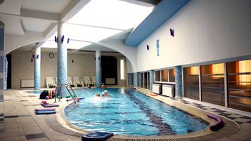 Indoor pool, pool loungers