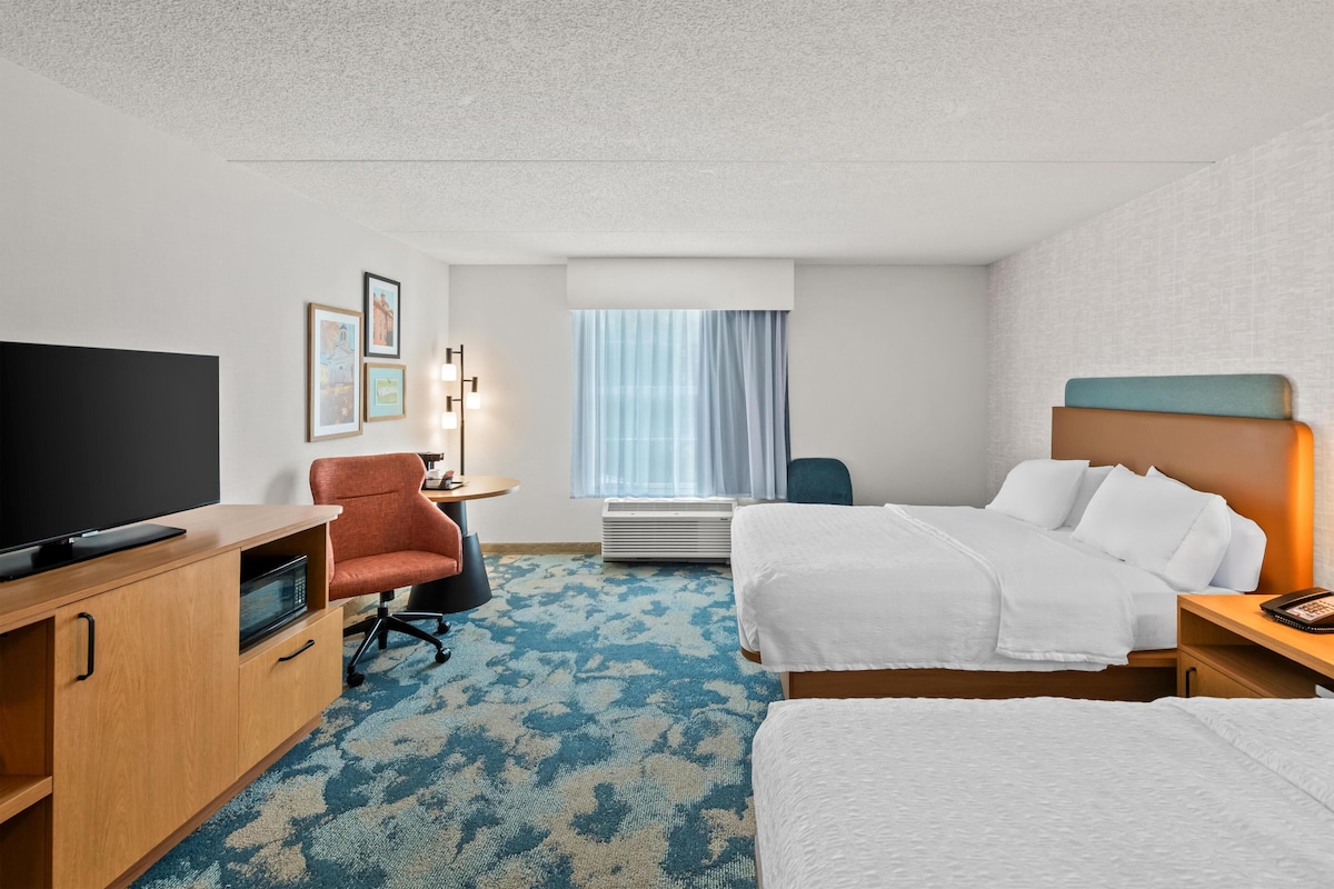 Two Queen Beds, Non-Smoking | Premium bedding, desk, laptop workspace, blackout drapes