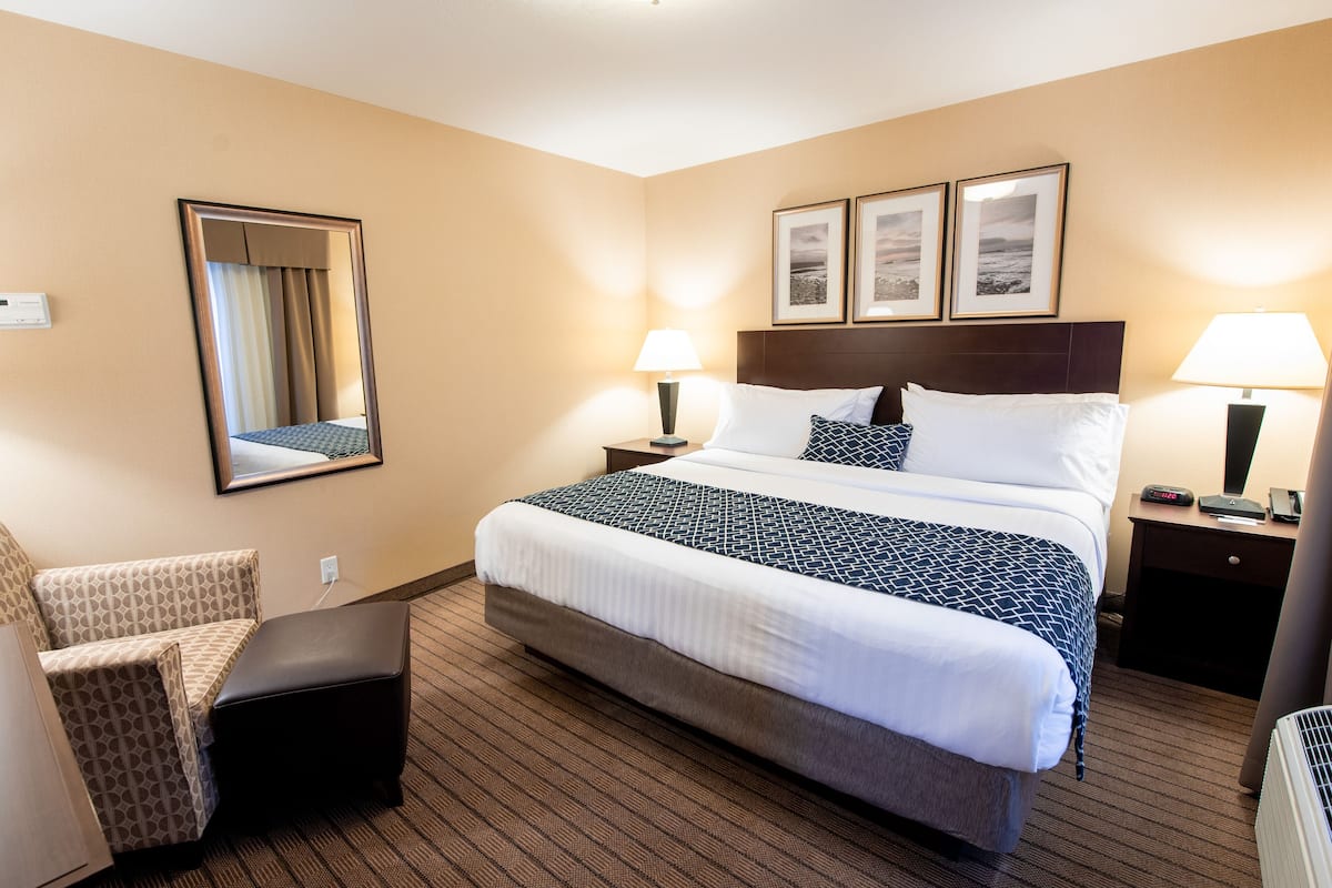 pillow-top beds, desk, blackout curtains, iron/ironing board