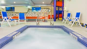 Indoor pool, open 8:00 AM to 11:00 PM, sun loungers