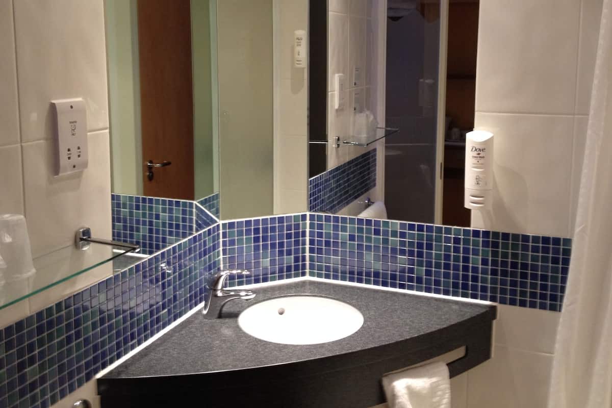 standard room, 1 double bed with sofa bed (with free hot breakfast) | bathroom | shower, eco-friendly toiletries, hair dryer, towels